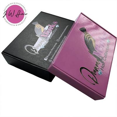 China Handmade Custom Folding Paper Packaging Gift Box With Magnetic Pink Glossy Hair Box for sale