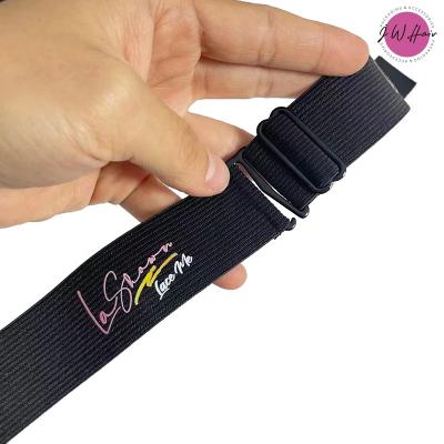 China Fashion Customers LOGO Printed High Quality Straps Adjustable Elastic Band For Making Wigs for sale