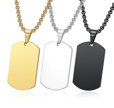 China Stocked Metal Stainless Steel Sublimation Embossing Custom Blank Army Blank Military Dog Tag With Chain for sale