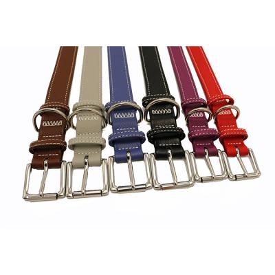 China 2021 Wholesale Luxury Solid Plain Dog Adjustable Collar Stocked Pet Collar Accessories for sale