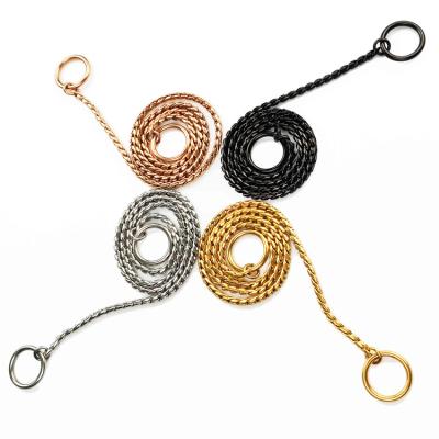 China Customized Multicolor Optional Collar Twisted Chain Stocked Stainless Steel Choke For Pet Pet Accessories Custom for sale