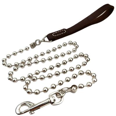 China Wholesale Custom Stocked Dog Bead Stainless Steel Metal Pull Chain for sale