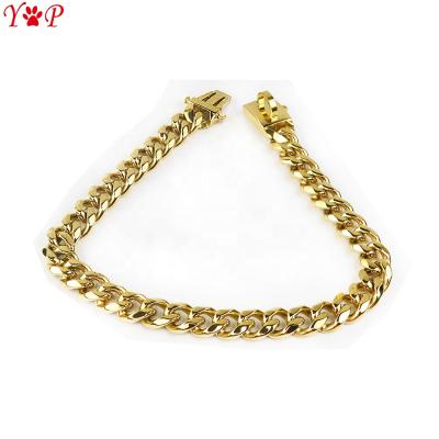 China China Manufacture Gold Stocked Professional Stainless Steel Metal Gold Choke Chain Collar Dog for sale