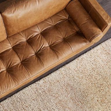 China Other Retro Style PU Sofa Living Room Small Household Oil Wax Three-Seat Shaped Sofa American Art Leather Leather Sofa for sale