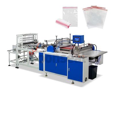 China Automatic Factory PE Zipper Sealing Cutting Plastic Bag Making Machine for sale