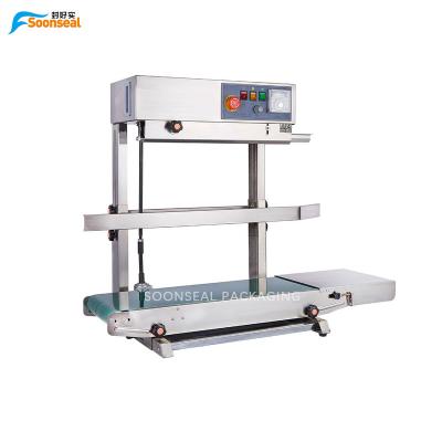 China FR770 Food Automatic Large Band Sealer Plastic Film Vertical Continuous Pouch Sealing Machine for sale