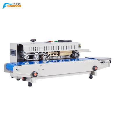 China FR-900 Automatic Horizontal Food Plastic Bags Heat Sealing Machine Continuous Band Sealer Machine for sale