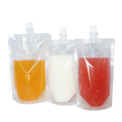 China Laminated Plastic Moisture Proof Clear Drink Pouch Stand Up Spout Pouch Bag for sale