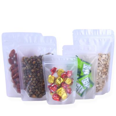 China Matte Plastic Food Packaging Moisture Proof Resealable Frosted Ziplock Stand Up Pouch Bags for sale