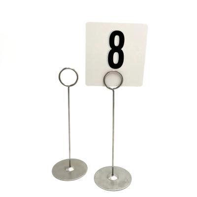 China Restaurant Serving Friction Dish 12 Pack Restaurant Wedding Cake Store Place Metal Table Stock Number Card Holder for sale