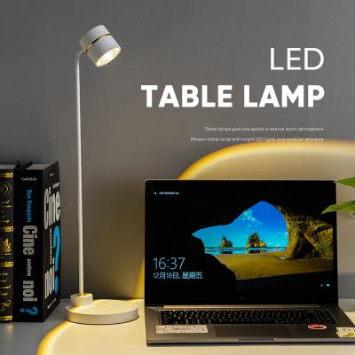 China Modern Fashion Simple White COB 8W LED Dimmable Adjustable Desk Table Lamp for sale