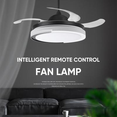 China Modern 90w Black Decorative Switch / Ceiling Fan 3000k / 4000k / 6000k Remote Control With Light for sale