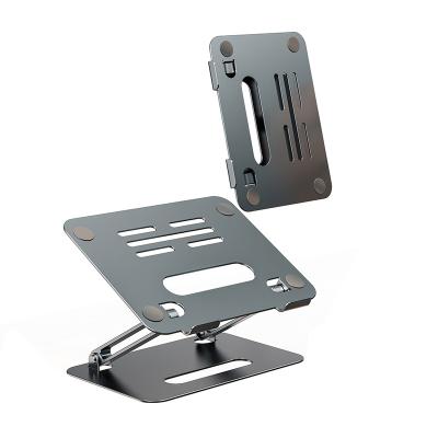 China Gray Computer Stand Adjustable Foldable Double Layer Laptop Stand Adjustable (Height) Factory Supply China Direct Size for sale