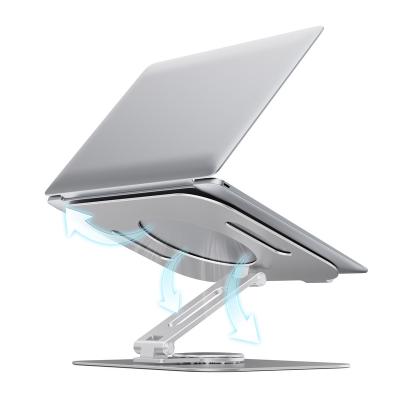 China (Size) factory outlet high quality adjustable 360 ​​degree laptop stand silver base to increase rotatable adjustable stand for sale