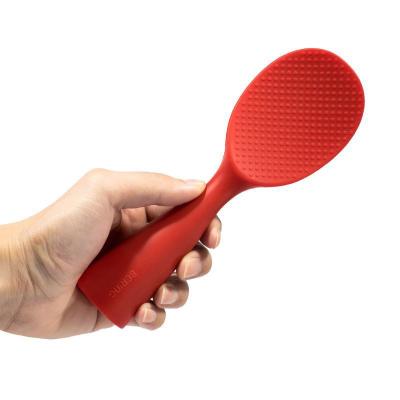 China Viable Non-stick Silicone Cooking Spoon Kitchen Utensil Rice Scoop for sale