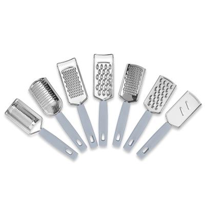 China Viable Multi-Function Handheld Vegetable Food Grater Stainless Steel Kitchen Pizza Flat Cheese Grater for sale