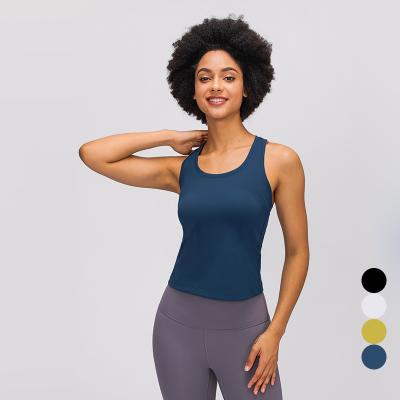 China Breathable Yoga Stretch Vest Sports Tight Slim Bra Women's Fitness Top Gym Wear Yoga Clothes for sale