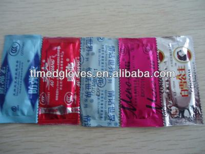 China Latex rectangle condom with print for sale