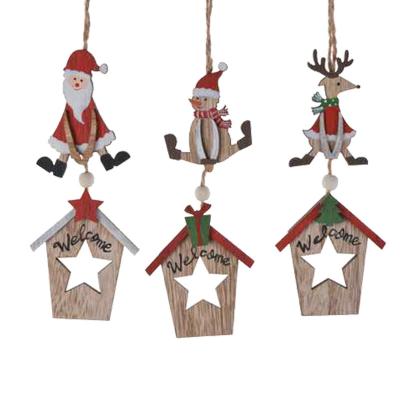 China Christmas Deoration Wooden Crafts Santa Snowman Deer Hang New On Opp Bag Picture Home Room Christmas Decorations And Home Decor for sale