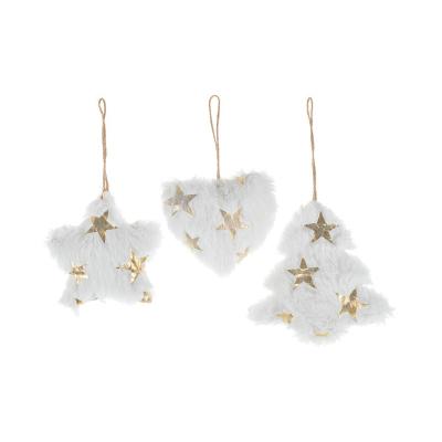 China Latest Novelty Handmade Products Custom Star Heart Tree Shape Decor Felt Christmas Tree Fluffy Hanging Pendants for sale