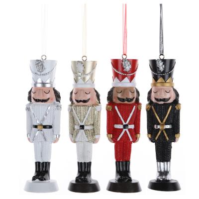 China Mini Soldier Figurines Nutcracker Ornaments Christmas Tree Hanging Poly Resin Christmas Decoration Suppliers for sale