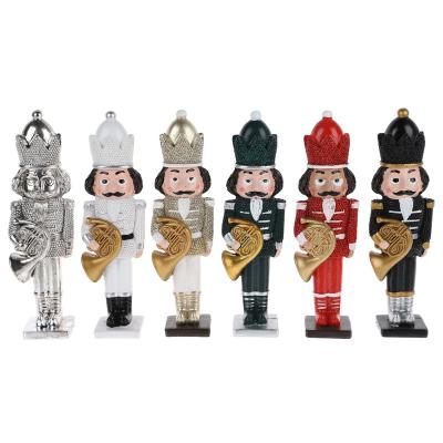 China Resin Christmas Decoration Suppliers Resin Nutcracker Figures Poly Soldier Doll Ornaments for Table Decorations for sale