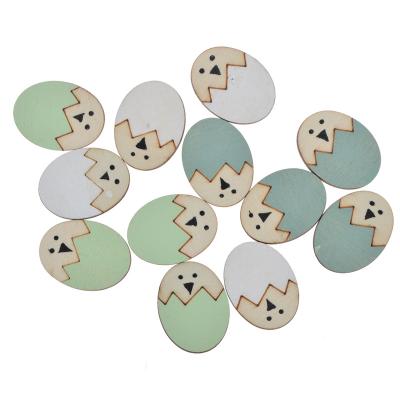 China Mini Cute Wooden Easter Egg Decorating Art Wooden Card Making Craft Table Scatter Scrapbooking Decoration for sale