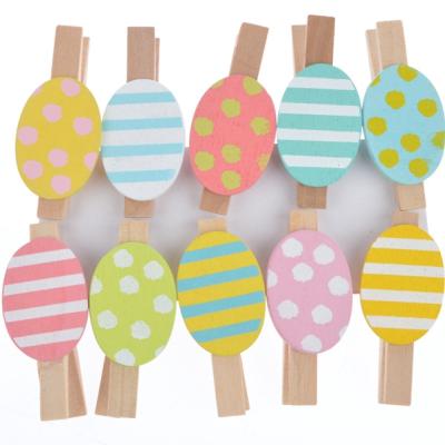 China Europe Customize Art Crafts Easter Wood Clip Wooden Egg Wooden Pegs for sale