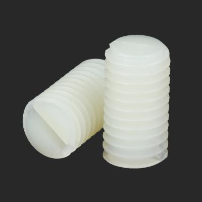 China ZINC plastic screw for kids plastic slotted set screw m2 m3 m4 m5 m6 nylon white set screw for sale