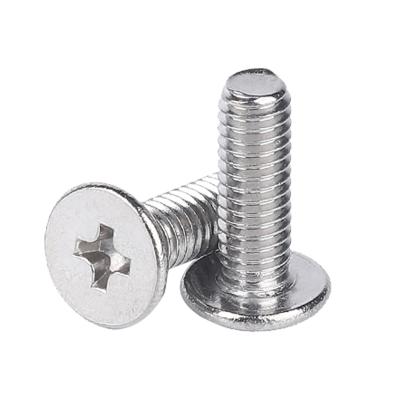 China Manufacturing Pan Cross Flat Head Screws Stainless Steel Flat Head Screws Cross Screws For Machinery for sale