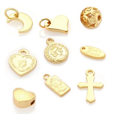 China Wholesale Price Pearl Gold Chain Smile Face Mini Cross Moon Charm Pendant TRENDY jewelry bracelet for jewelry making kit for sale