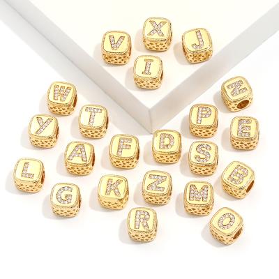 China FASHIONABLE Diy Design 18k Gold Plated Jewelry Pendant Custom Iced Out Cube Letter Pendant Necklace For Women Jewelry Making for sale