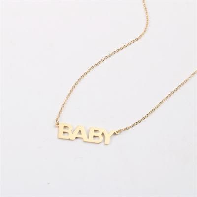 China Fashion Stainless Steel Jewelry 18K Gold Plated BABY For Women Gift Comfortable Niche Necklace for sale