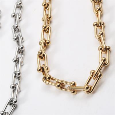 China TREND Jewelry 18K SAVI Horseshoe Fine Chain Necklace Fashion Stainless Steel Gold Plated for sale