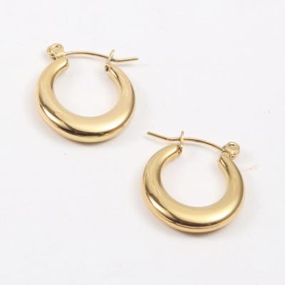 China Trendy Trendy Jewelry 18K Stainless Steel Anti Allergy Crescent Earrings Gold Plated Europe and America CIRCLE for sale