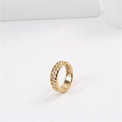 China TRENDY European and American Style Fashion Ladies Stainless Steel Chain Ring for sale