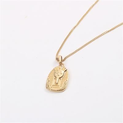 China HIP HOP CLASSIC Egyptian Pharaonic Relief Jewelry 18K Gold Stainless Steel Fashion Mysterious Necklace for sale