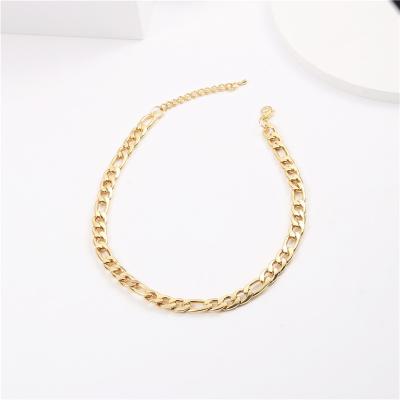 China TRENDY Stainless Steel Jewelry 18K Gold Widen Street Fashion Exaggerated Chain Necklace for sale