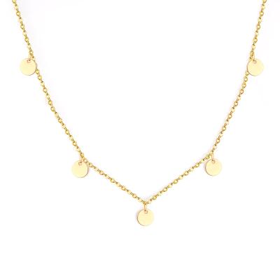 China CLASSIC 18K Gold Plated Stainless Steel Coin Necklace for sale