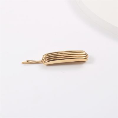 China Advanced Stainless Steel Hair Accessories Plated 18K Gold Stripe Clip Daily Party Gift for sale