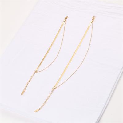 China Fashionable Plating 18K Gold Stainless Steel Anklet Snake Chain Wholesale Double Layer Sexy Simple Gift for sale