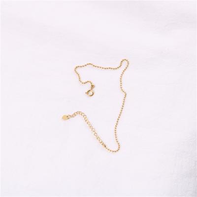 China FASHIONABLE Plating 18K Gold Stainless Steel Anklet Bead Chain Wholesale Thin Simplicity for sale