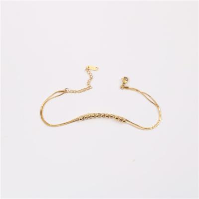 China FASHIONABLE Wholesale Snake Bone Chain Wholesale 18K Gold Plating 18K Gold Stainless Steel Anklet Beads for sale