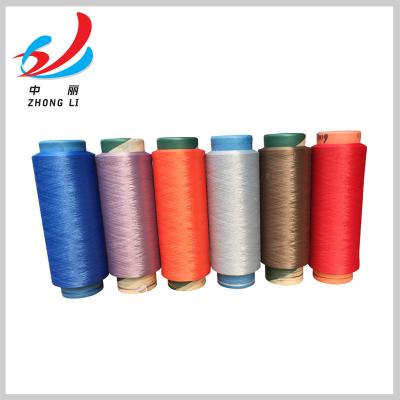 China Anti-pilling Microfiber Thread Polyester DTY POY Color 150/288, 300/576 for sale