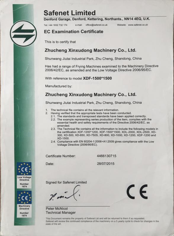 CE - Zhucheng Xinxudong Machinery Co., Ltd.