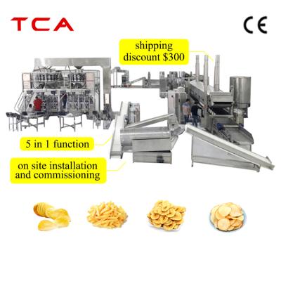 China High Efficiency Continuous Potato Chips Machine Customized TCA Frozen Potato Chips Line for sale