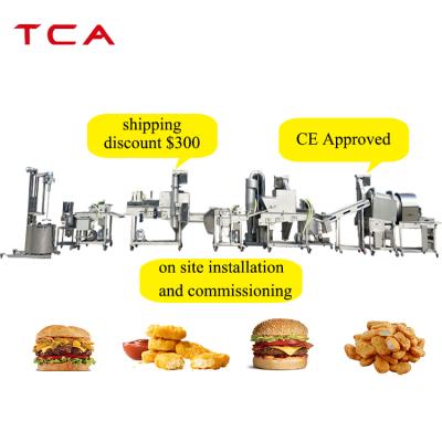 China Burger Making Machine TCA Large Scale Commercial Automatic Burger Chicken Nuggets Production Line Chicken Nuggets Line for sale