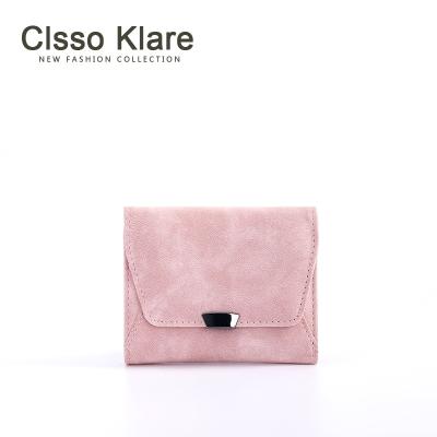 China Fashion Small PU Credit Card Leather Short Holder Wallet Waterproof High Quality Female Foldable Coin Purse for sale