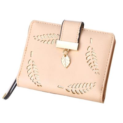 China 2020 New Style Ladies Wallet Zipper Buckle Waterproof Korean Short Leaf Cavity Small Wallet Card Holder Factory Wholesale for sale