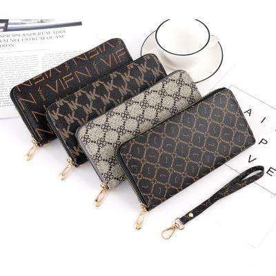 China New RFID Women's Wallet Women's Fashion 2022 Europe and America Long Zipper Pattern Wallet Large Capacity Luxury Clutch for sale